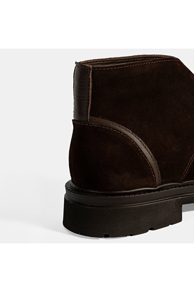 Erkek Kahve Bağcıklı Süet Bot - 6