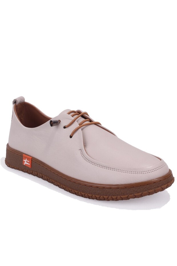 Dza07-12981124 Ecru Orthopedic Daily Leather Women's Shoes