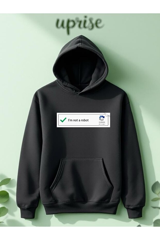 I'M Not a Robot Printed Cotton 3 Thread Oversize Sweatshirt