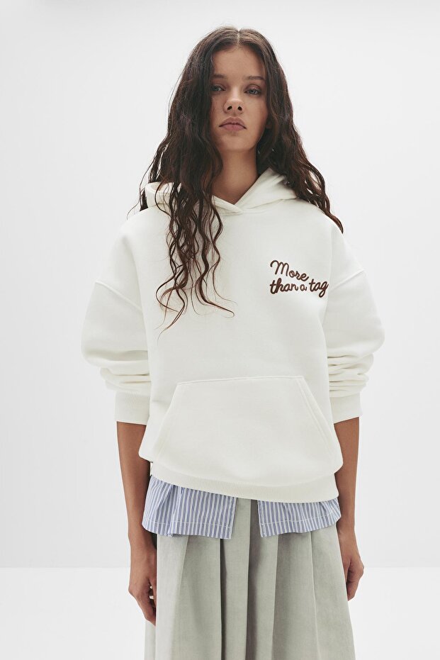Yazılı kapüşonlu sweatshirt - 2