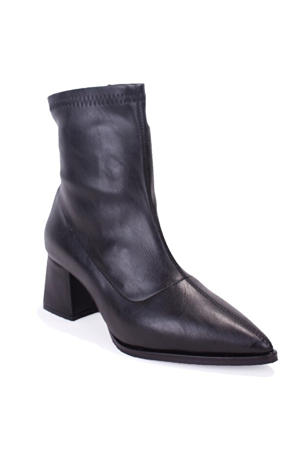 Dza07-1277201 Black Classic Heeled Women's Boots