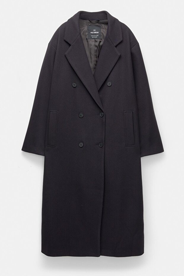 Kruvaze uzun kaşe kaban - 6