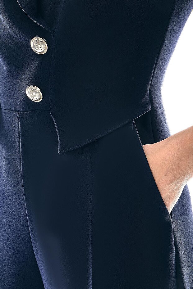 Gold Düğmeli Tulum - 4