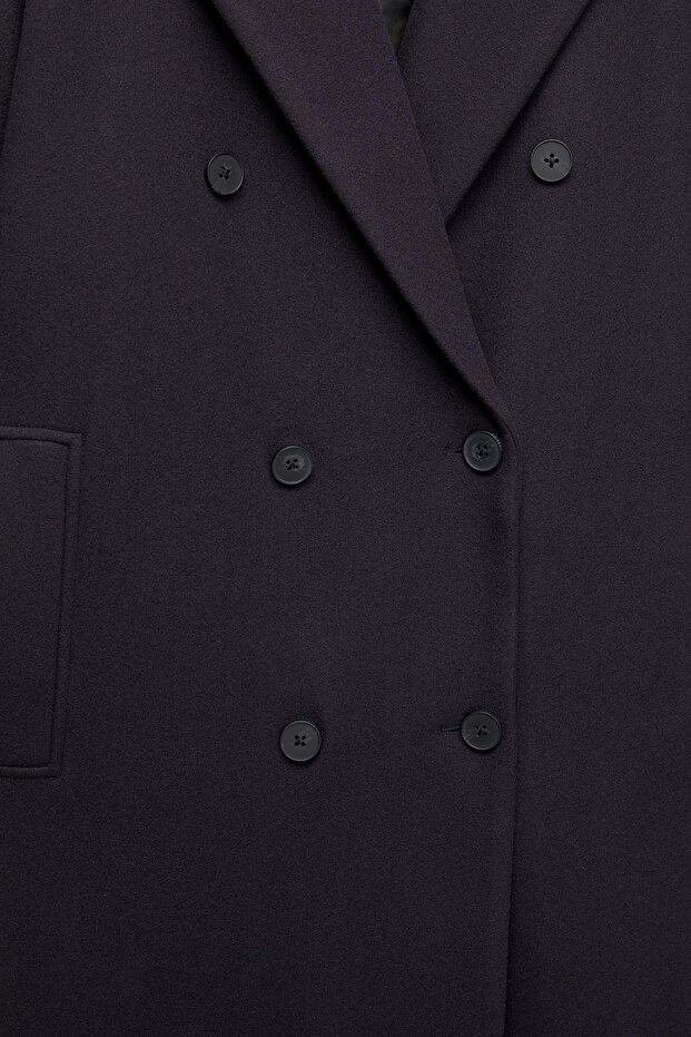 Kruvaze uzun kaşe kaban - 7