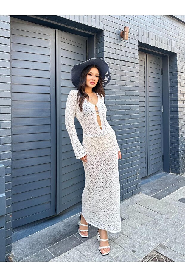 πλεκτό φόρεμα παραλίας - 2
