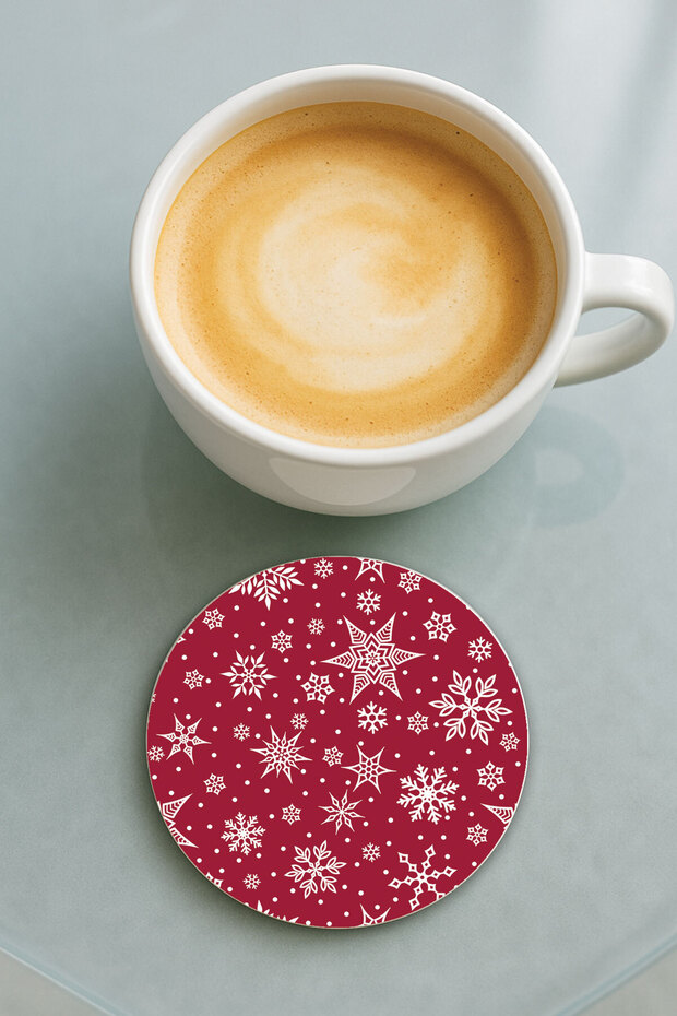 قاعدة أكواب دائرية من البليكسي جلاس مع نقش نمط ندف الثلج الفردية - 1