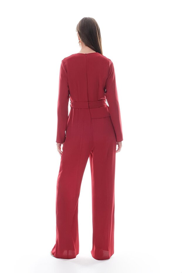 Gold Aksesuarlı Elbise Görümlü Tulum - 4