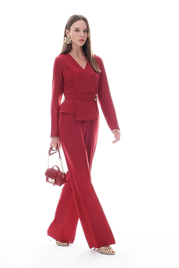 Gold Aksesuarlı Elbise Görümlü Tulum - 1