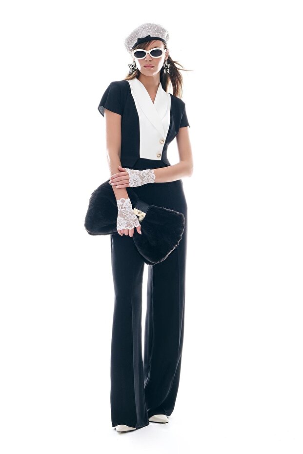 Gold Düğmeli Tulum - 1