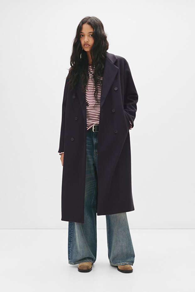 Kruvaze uzun kaşe kaban - 3