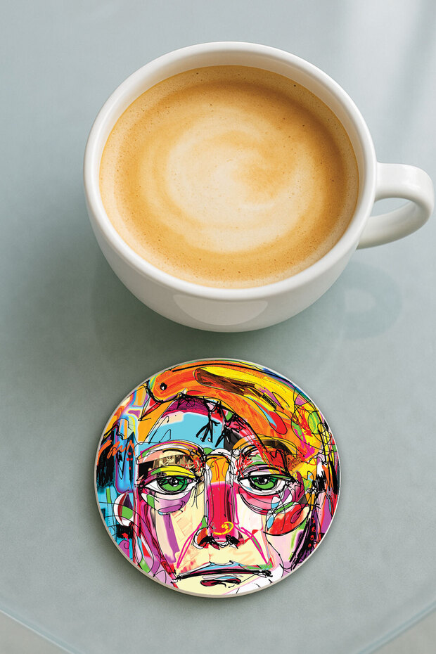 قاعدة كوب دائرية من البليكسي بتصميم عصري مطبوع بنمط فريد - 1