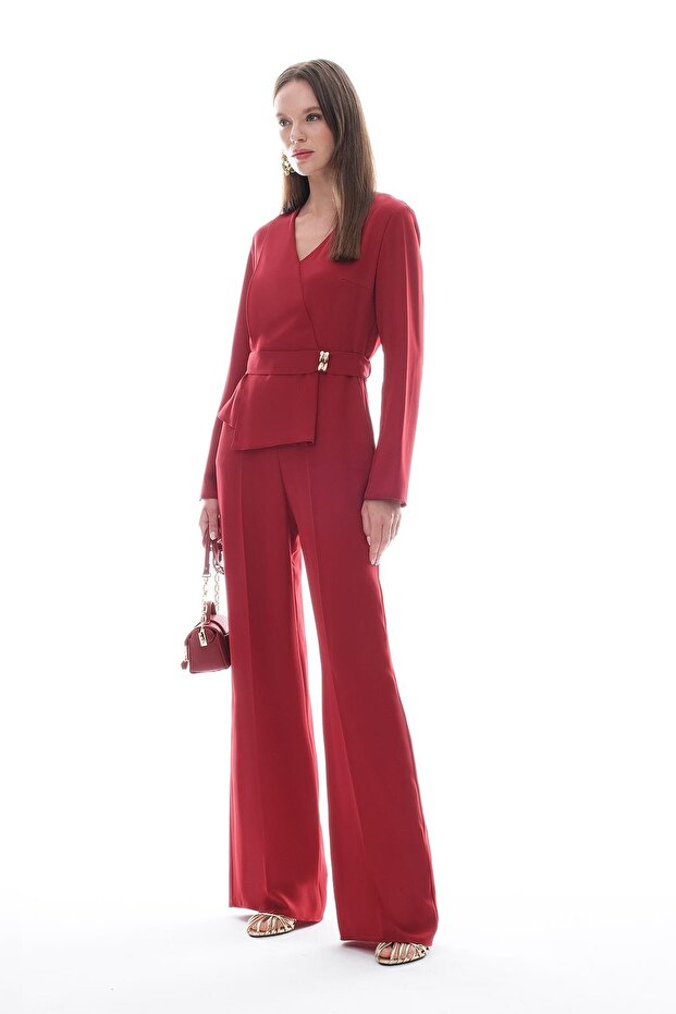 Gold Aksesuarlı Elbise Görümlü Tulum - 3