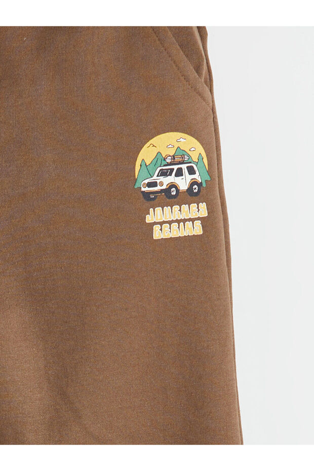 Kahverengi Beli Lastikli Erkek Çocuk Jogger Eşofman Altı - 2