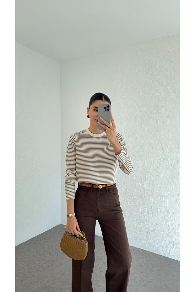 Coffee Striped Tok Basic - 1