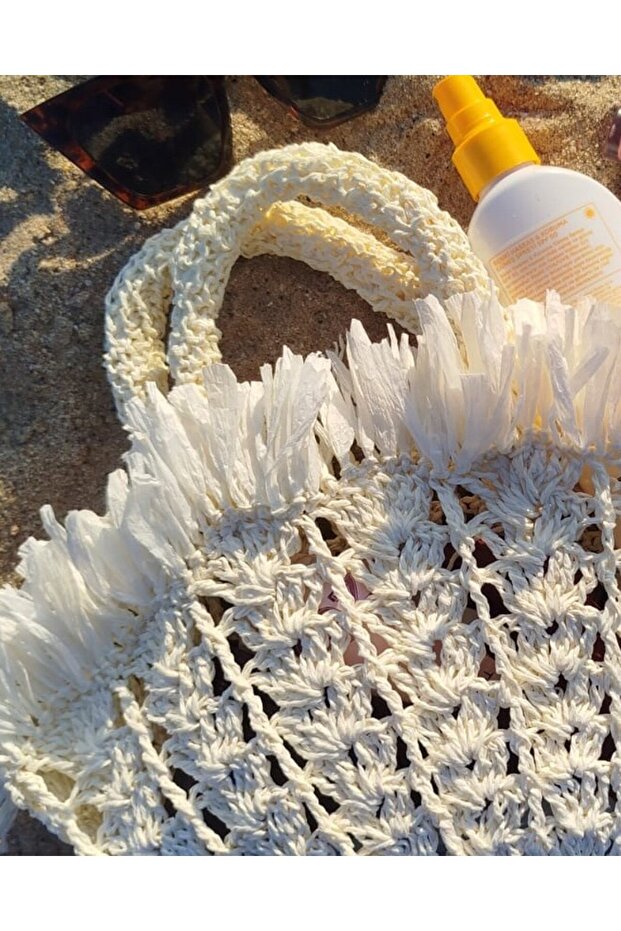 Hasır Kadın Çanta,Hasır Çanta,El Örgüsü Çanta, Örgü Çanta, - 2