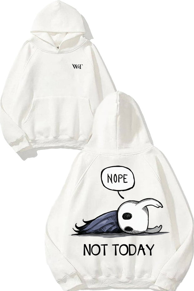 Hollow Knight 3 Design Back Printed White Hooded Sweatshirt