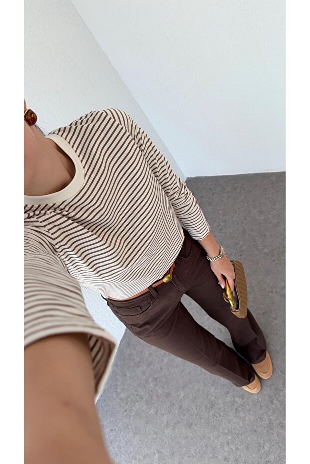 Coffee Striped Tok Basic - 2