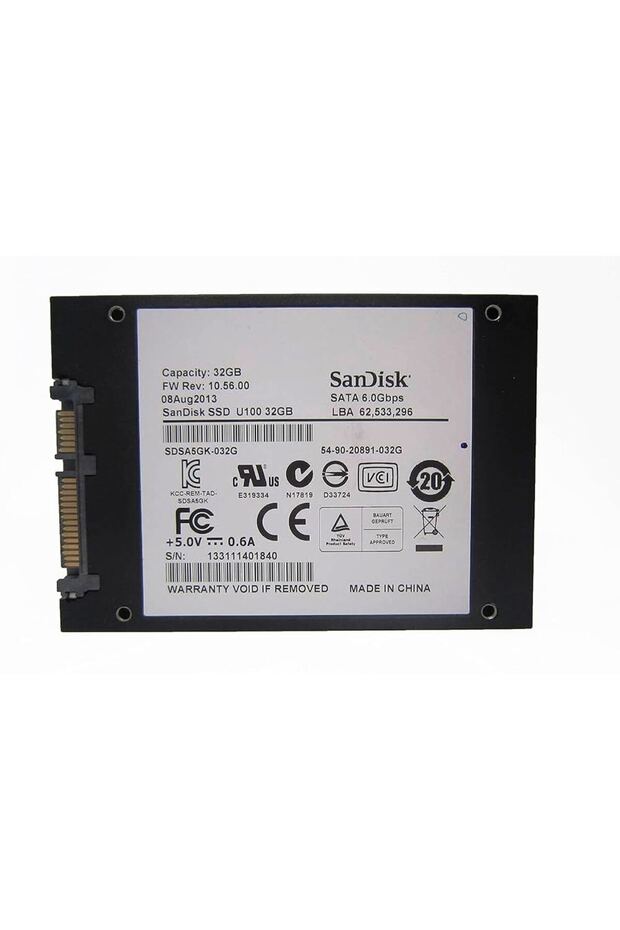 32GB SATA SDSA5GK-032G SSD U100 2.5" REFRUBISHED - 1