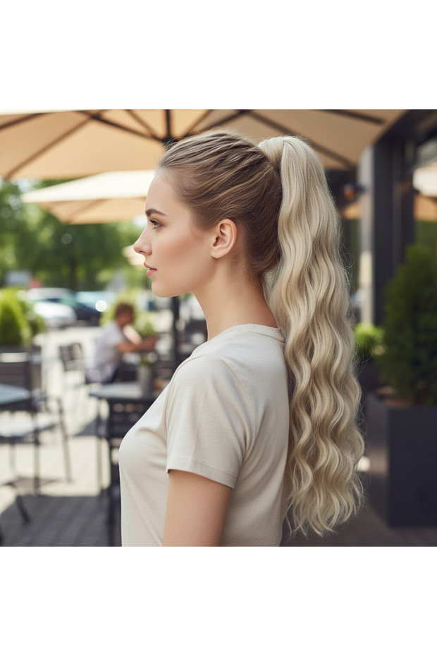 Lastik Tokalı At Kuyrugu Ekstra uzun ve Gür Fönlenebilir Yıkanabilir Kolay tak çık model - 1