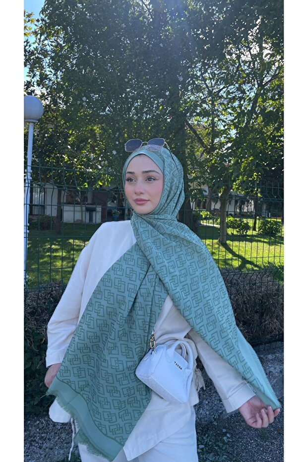 kadın Ebray Pamuk İpek Şal - 3