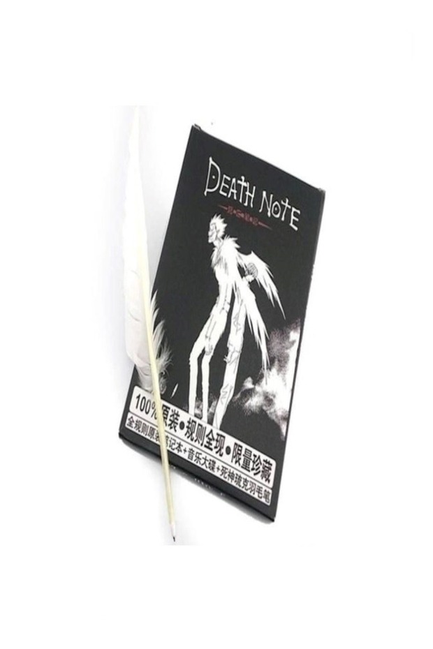 Black Notebook with Simple Design, Death Note Anime Peripheral Notebook with Feather Pen