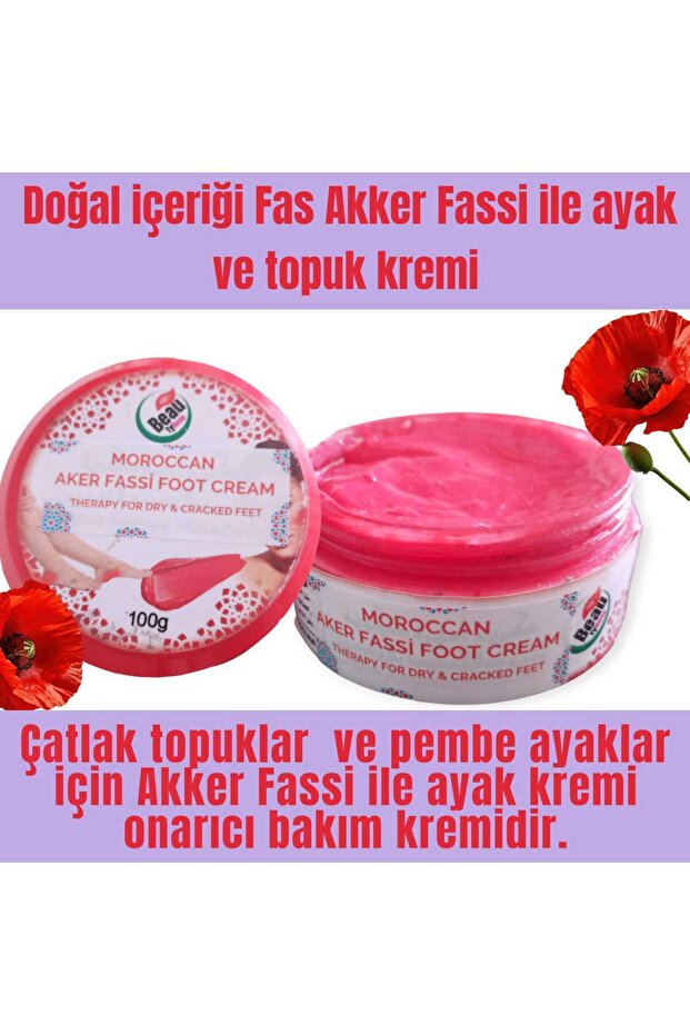 Akkar Fassi Ile Ayak Ve Topuk Çatlak Kremi, Ayak Bakımı, Ayak Kokusu Ve Topuk Pembe Topuk 100ml - 1