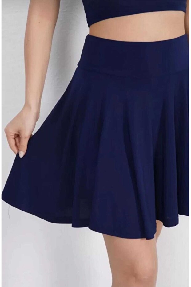 Sandy Kumaş Şortlu Mini Etek - 5