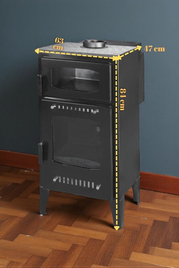 Eko Model 8 kW Odun & Pelet Şömine Sobası – Geniş Camlı, Fırınlı ve Isı Ayarlı - 2