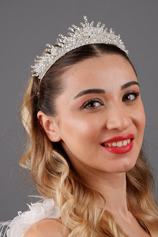Margo Crystal Stone Bridal Crown Princess Crown Wedding and Henna Hair Accessory Wedding Crown