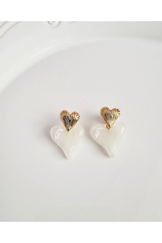 Steel Heart Earrings 3 cm