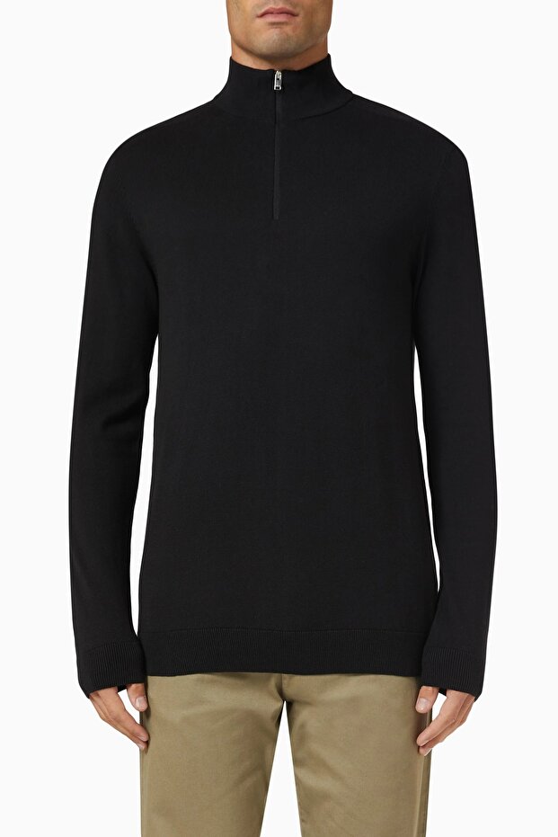 Cotton Half Zip Cardigan, 100% Pima Cotton