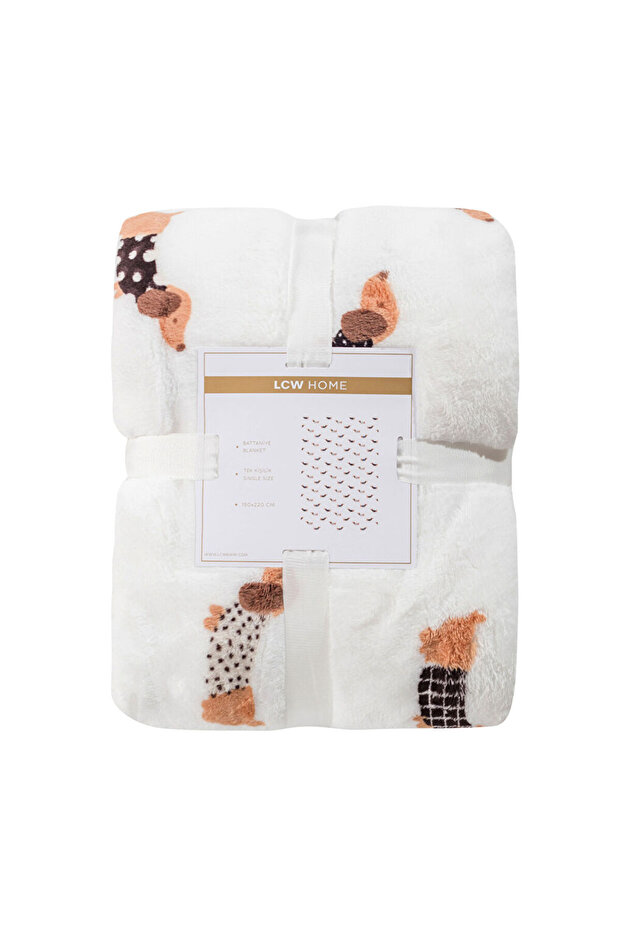 Sparkling Choices from Shining Store |   Single Plush Blanket with Dog Figure - 5
