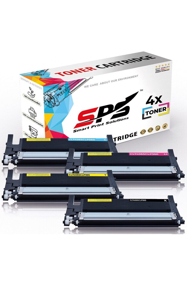 SPS Compatible Toner Cartridges for Samsung | CLT-406S | 4x Multicolor | Yield upto 1,500 Pages