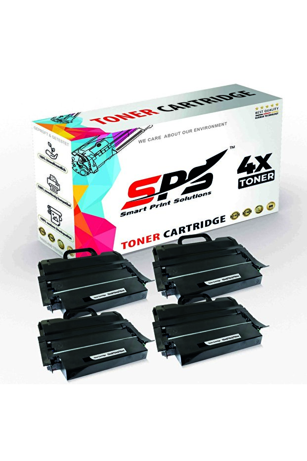 SPS Compatible Toner Cartridges for Lexmark | T640 | 4x Black | Yield Upto 21,000 Pages