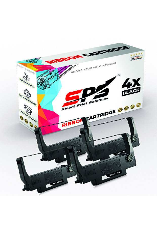 SPS Compatible Ink Cartridges for Epson | ERC-27 | 4x Black | Yield Upto 850 Pages - 1