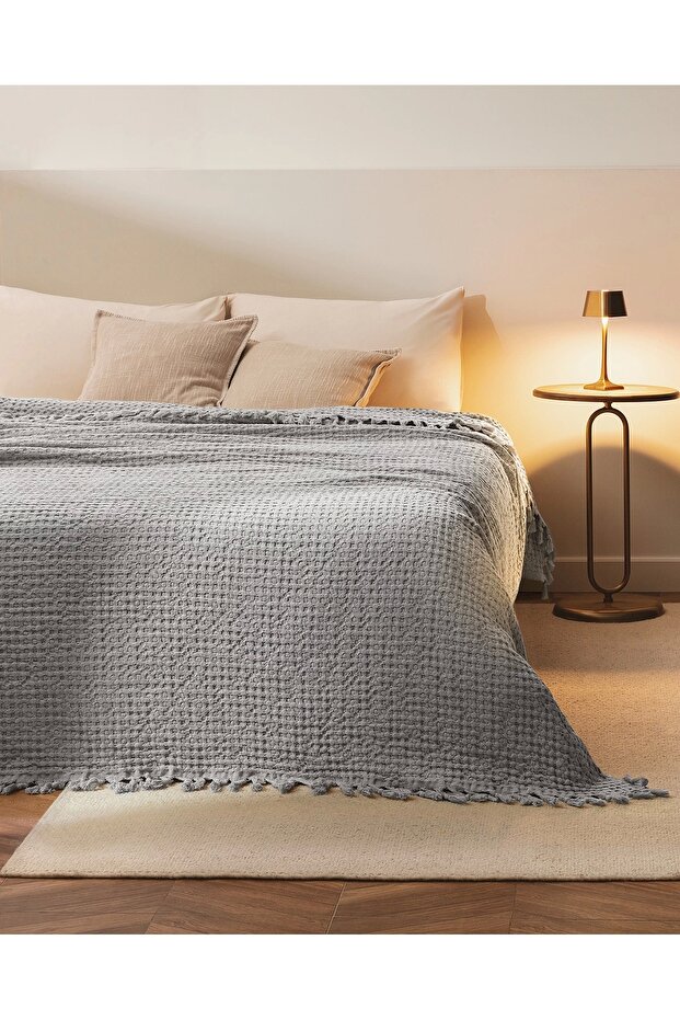 Lodos Home Tek Kişilik Yatak Örtüsü - Gri 160x230 cm - 1