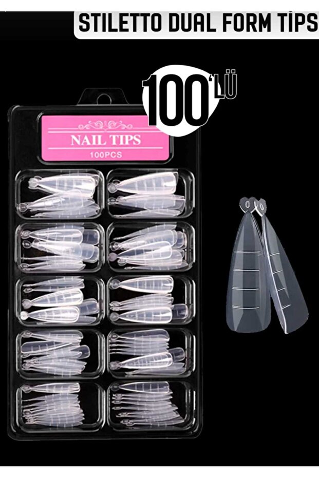 100 lü Stiletto poly jel Kalıp Tips - 2