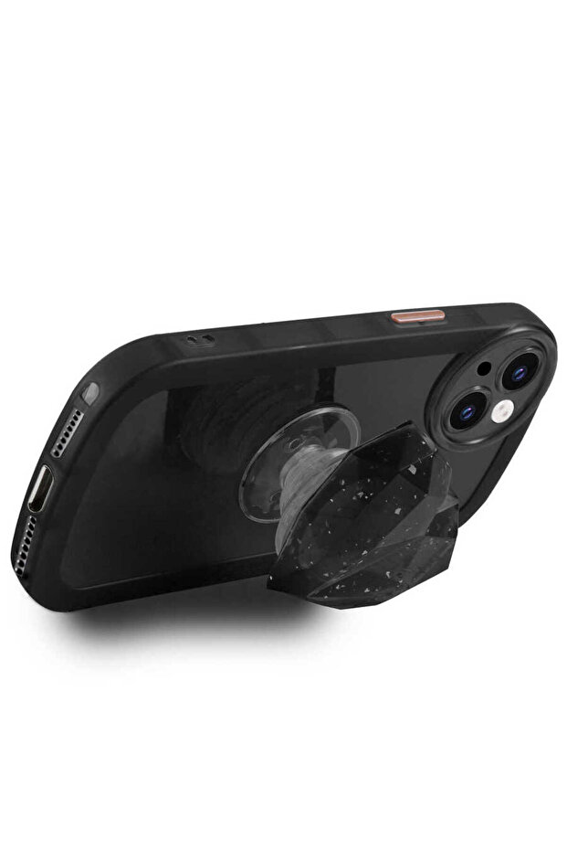 iPhone 12 Pro Compatible Camera Protected Pop Socket Colorful Khyr Ofro Case-Yellow - 3