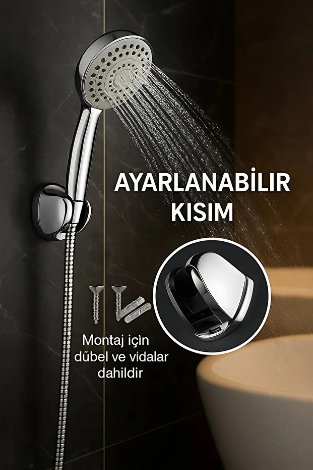 Duş Seti Duş Başlığı Tutucusu Ve Tepe Tutucu Banyo Duş Başlığı Seti Duş Sistemi - 1
