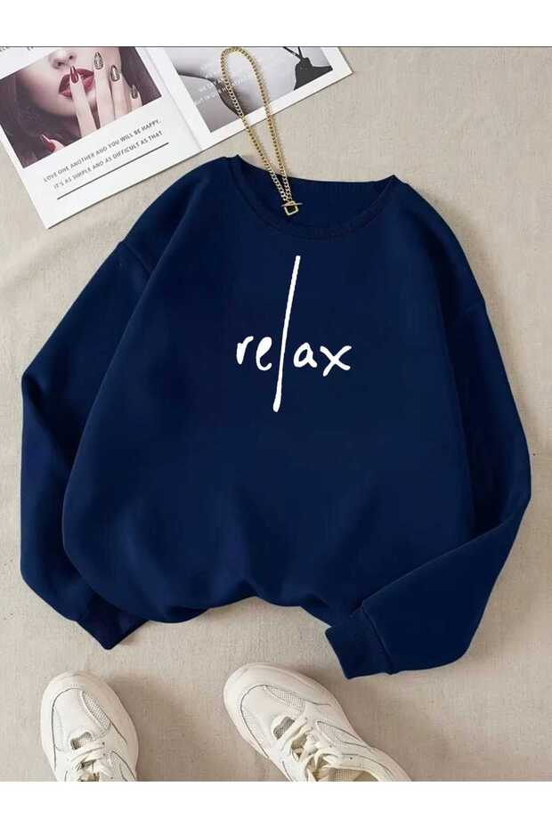 سويت شيرت كبير الحجم بتصميم مطبوع من RELAX للجنسين