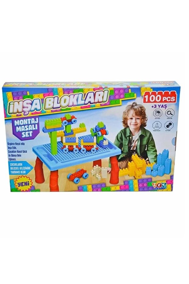 Assembly Table Construction Blocks Set 100 Pieces - 1