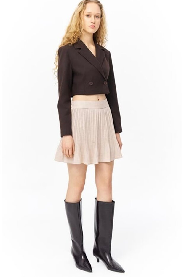 Piliseli Şort Etek - 1