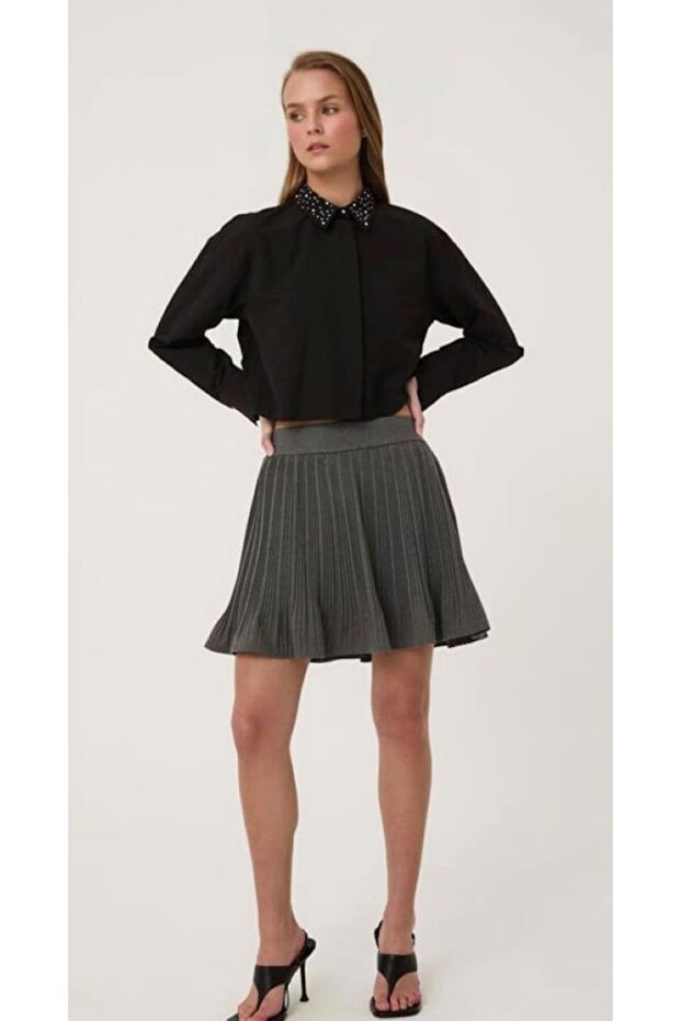 Piliseli Şort Etek - 4