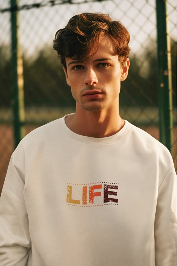 سترة LIFE2 مطبوعة ملونة بياقة الدراجة