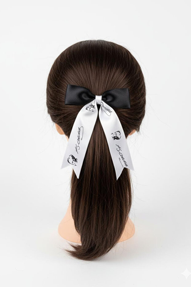 Kemal Atatürk Black and White Clip-On Hairpin – National Holiday Accessory