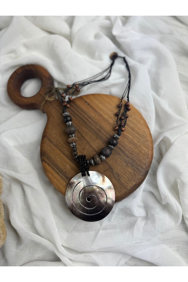 Spiral model kabuk kolye - 3