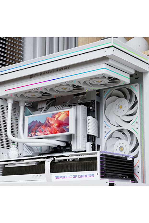 TL-M10 Vision M-ATX computer case with 6.9inch LCD screen Without fans WHITE - 6