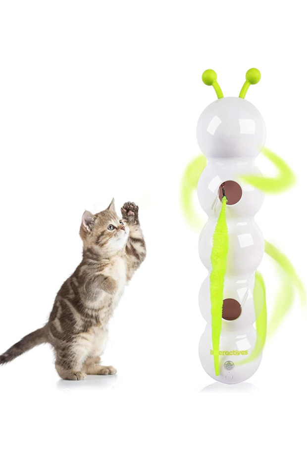 Interactive Caterpillar Cat Toy Motion Sensor USB Rechargeabl Smart Automatic Moving Larva Design - 5