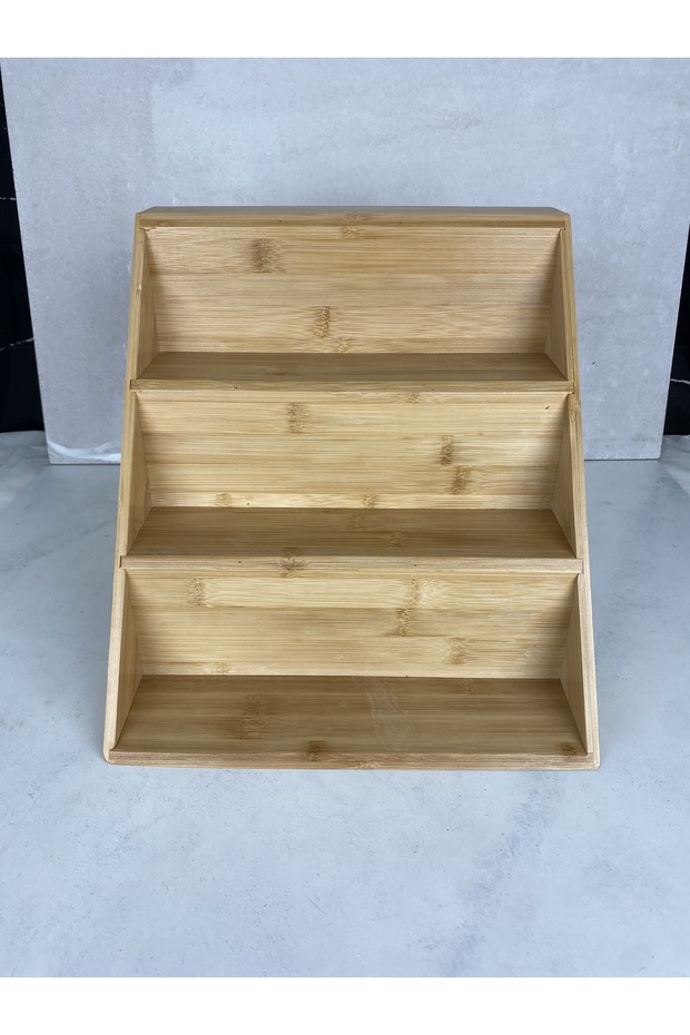 Bamboo 3-Layer Folding Spice Rack Stand with Drawer Spice Rack Stand - 8