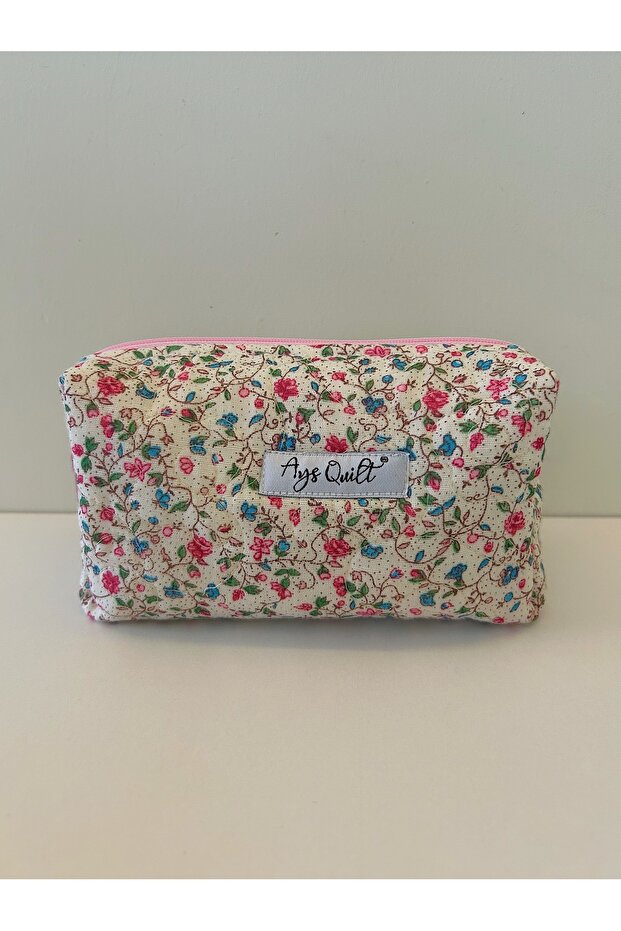 حقيبة مكياج مزخرفة بالزهور - 2